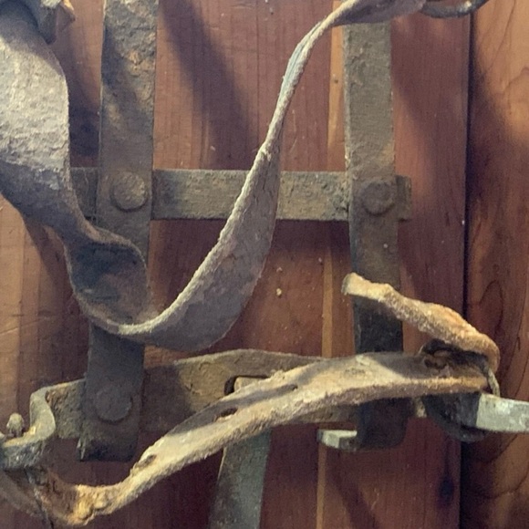 Vintage Pair Of Crampons Military Ice Cleats With Leather Strapping- Militaria - Picture 11 of 15